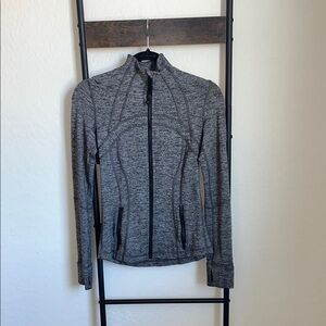 Lululemon Athletica Gray Utility Jacket with High Collar and Full-Length Zipper
